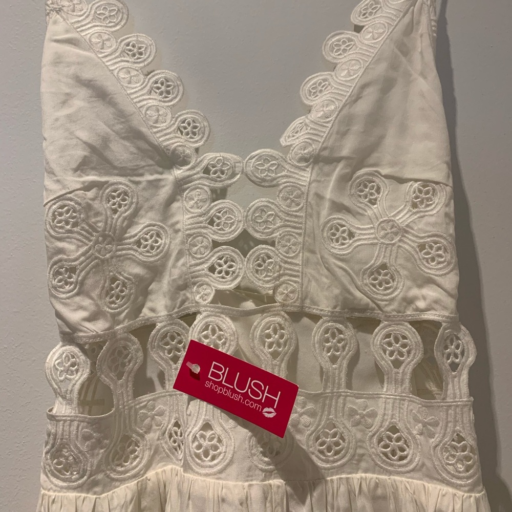 White Lace Crossback Dress